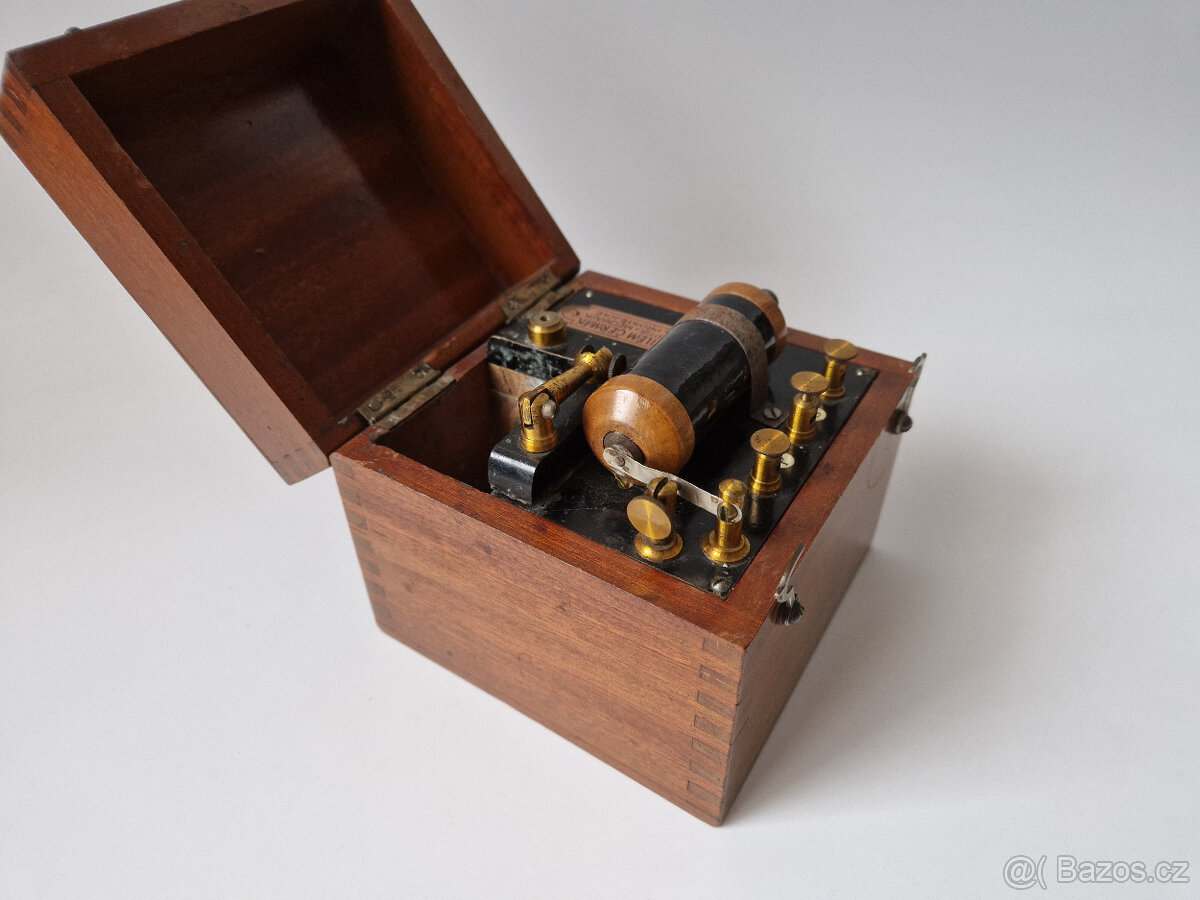 Starožitný indukční přístroj elektroléčba okolo 1900 - 3