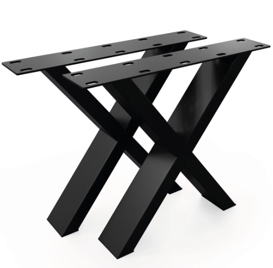 Kovové nohy na stůl ve tvaru X černé (2 ks v sadě) - 3