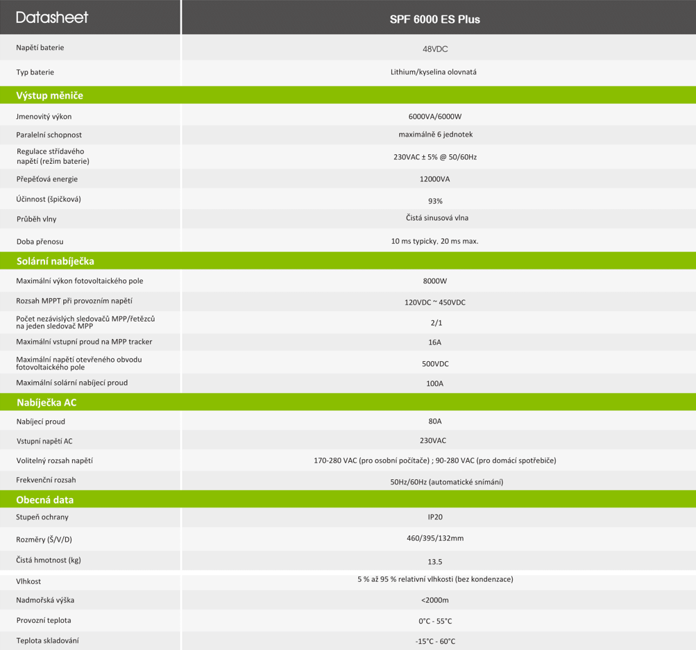 Kombinovaný ostrovní měnič Growatt SPF 6000ES Plus - nový - 3