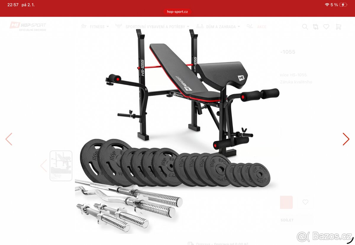 Prodám posilovací lavici s příslušenstvím - 3