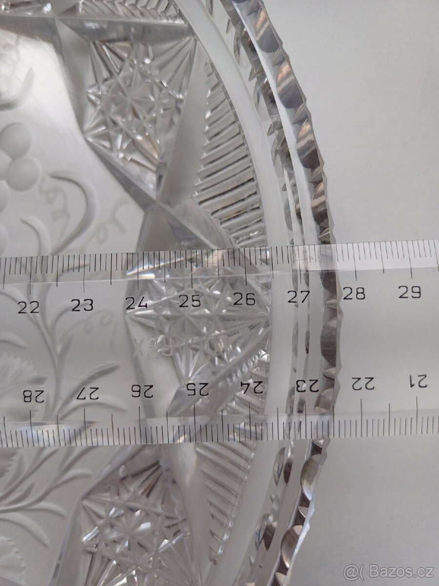 Skleněná broušená mísa - 3