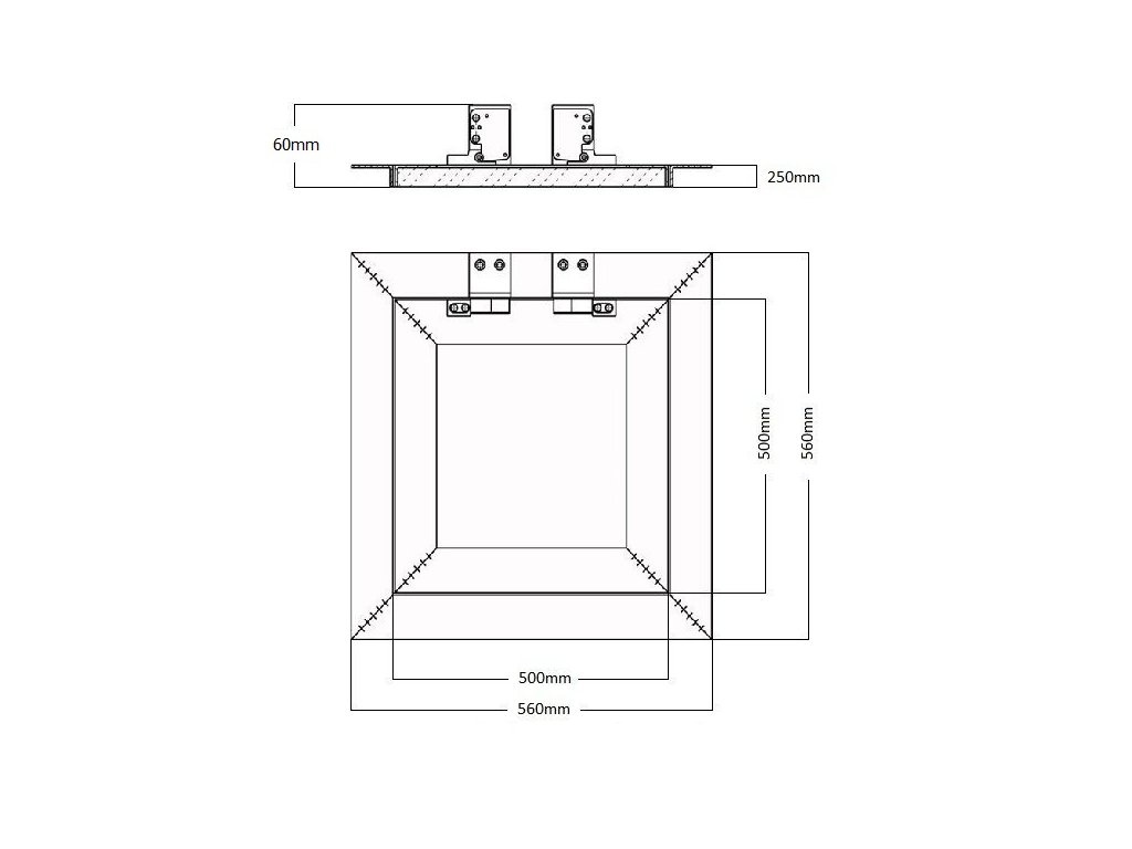 Revizní dvířka do SDK stěny protipožární 500x500 - 3