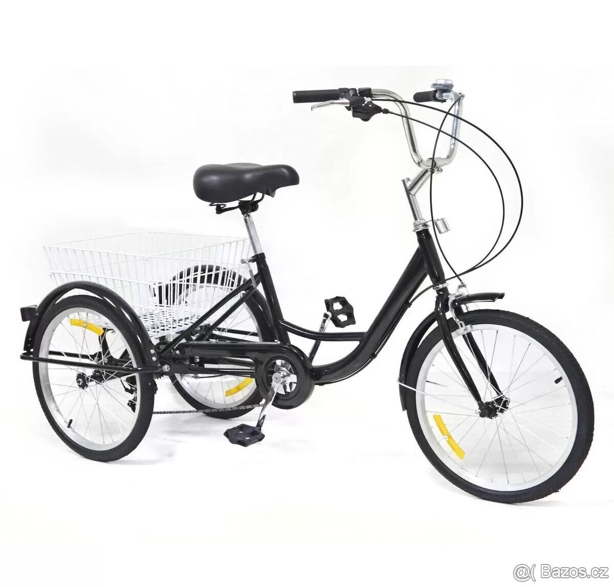 Nová černá tříkolka pro seniory s košíkem - 3