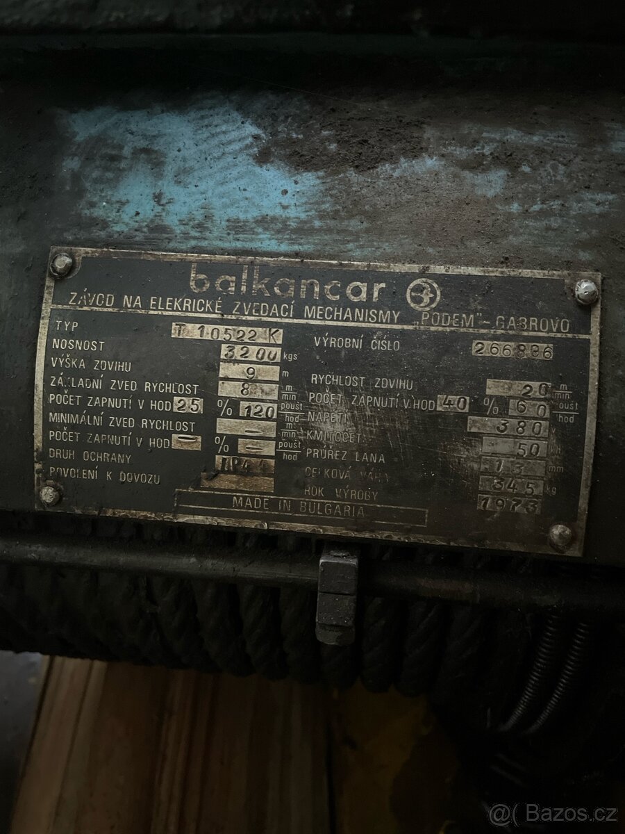 Elektrická jeřábová kočka 3200kg - 3