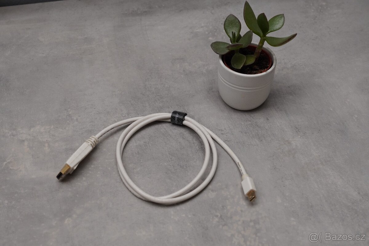 Bílý Kabel Display port mini ←→ Display Port + mini - 3