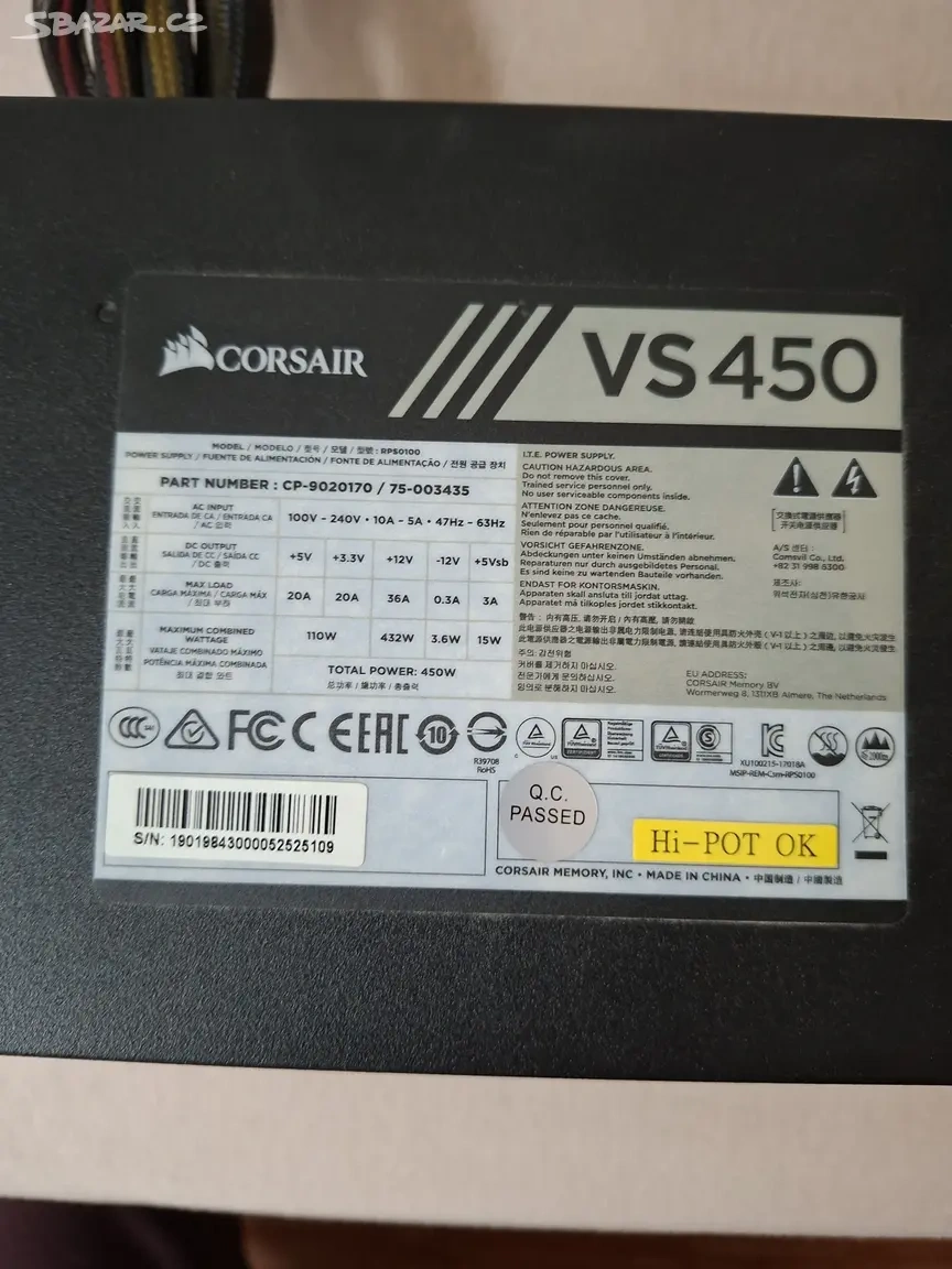 PC zdroj Corsair VS450 450 W - 3
