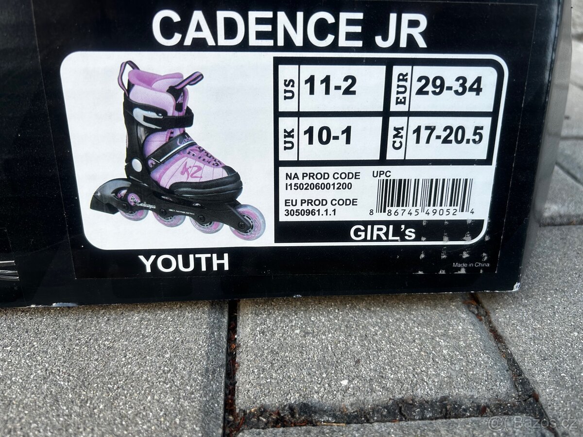 Prodám dětské rostoucí in line brusle K2 + chrániče - 3