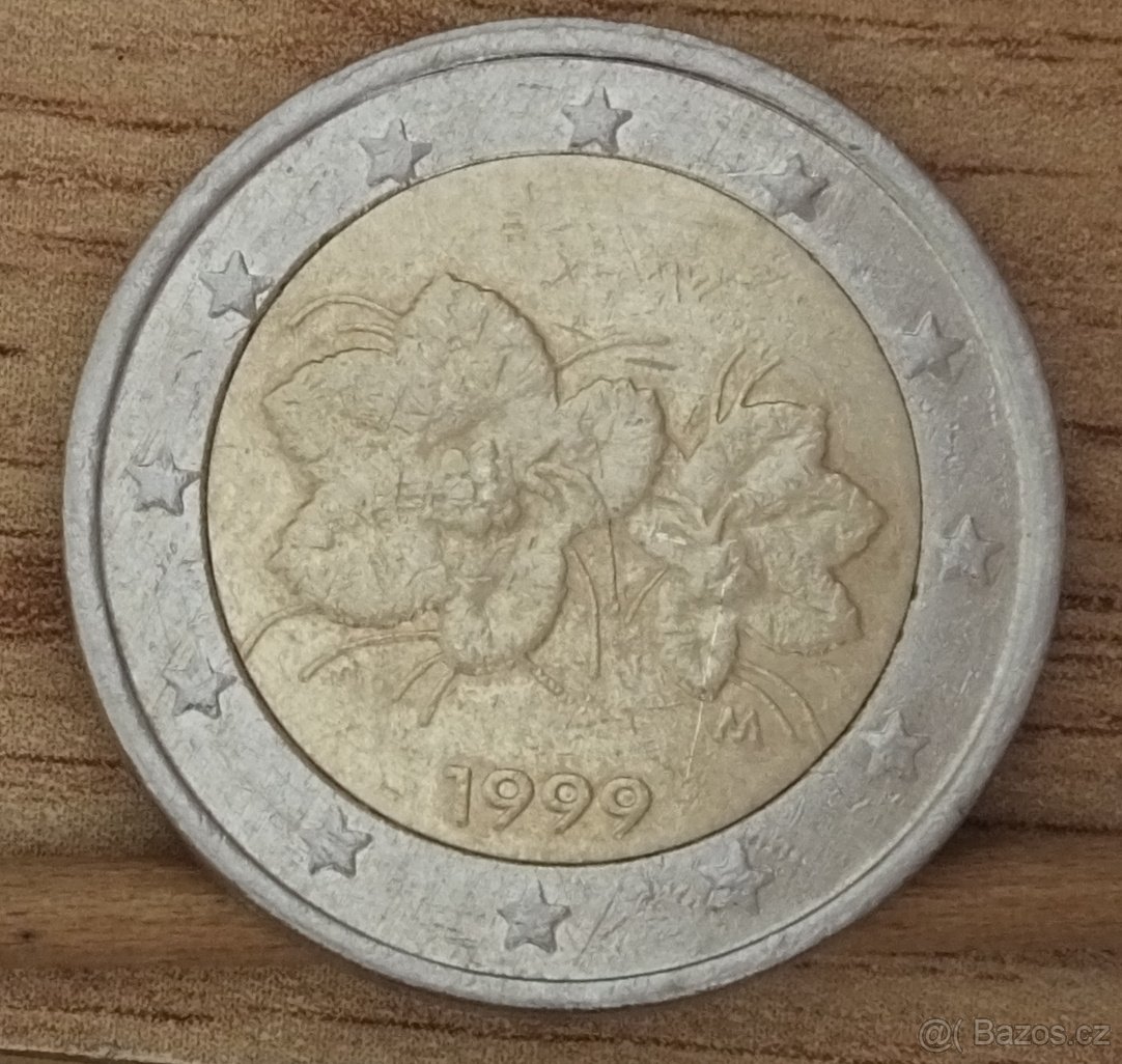 2 Euro 1999 Finsko pšeničnoražba ,hviezdy asymetricky. - 3