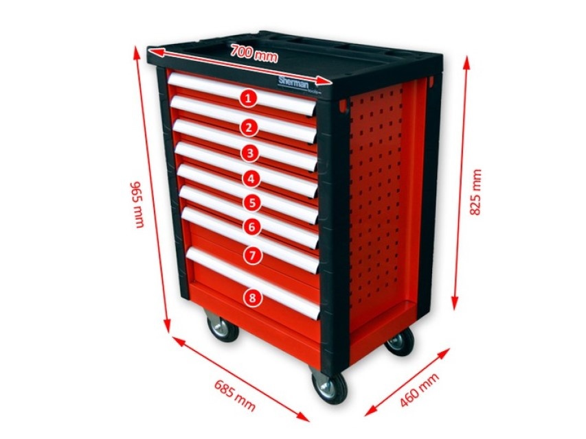 Profesionální dílenský vozík 8 zásuvek - 3