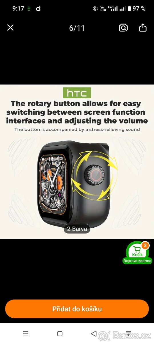 Bezdrátová sluchátka HTC - 3