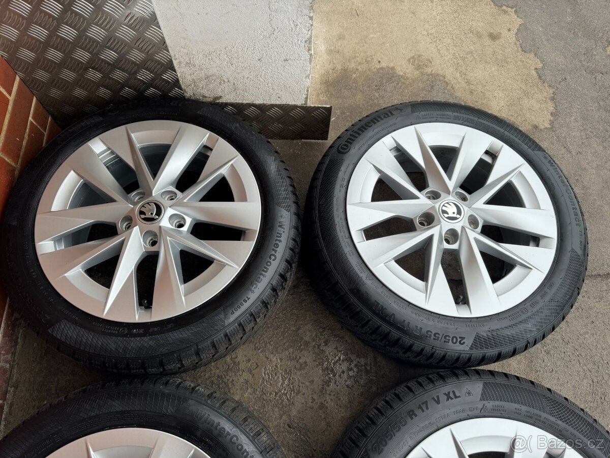 Alu 17" 5x112 , škoda " ROTARE " zimní 95% O4 ,TOP - 3