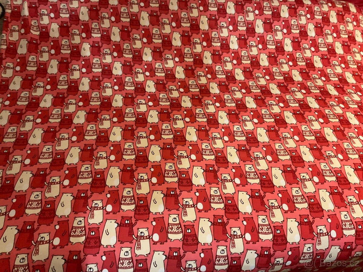 Látka- teplákovina s kožíškem-š.160cm/ D.135cm - 3