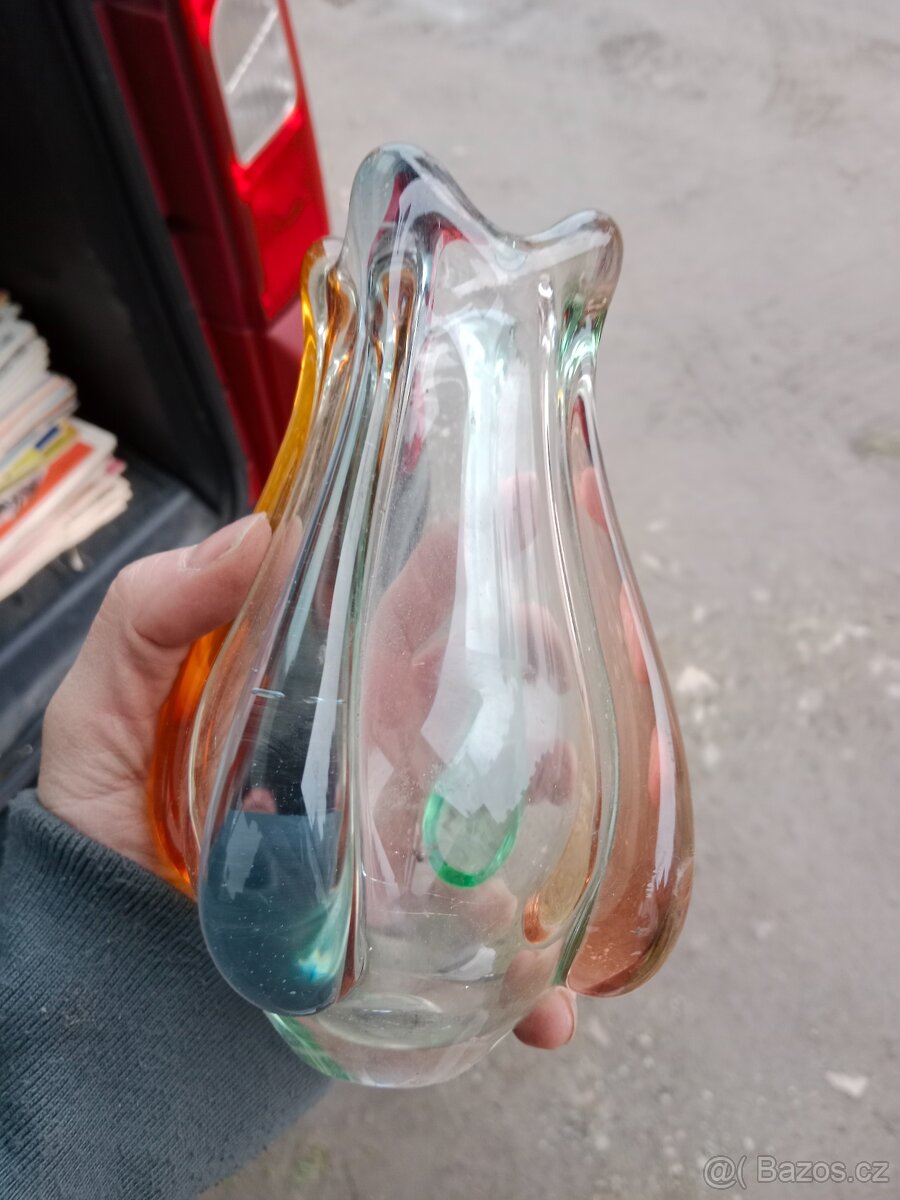 Váza hutní sklo - 3