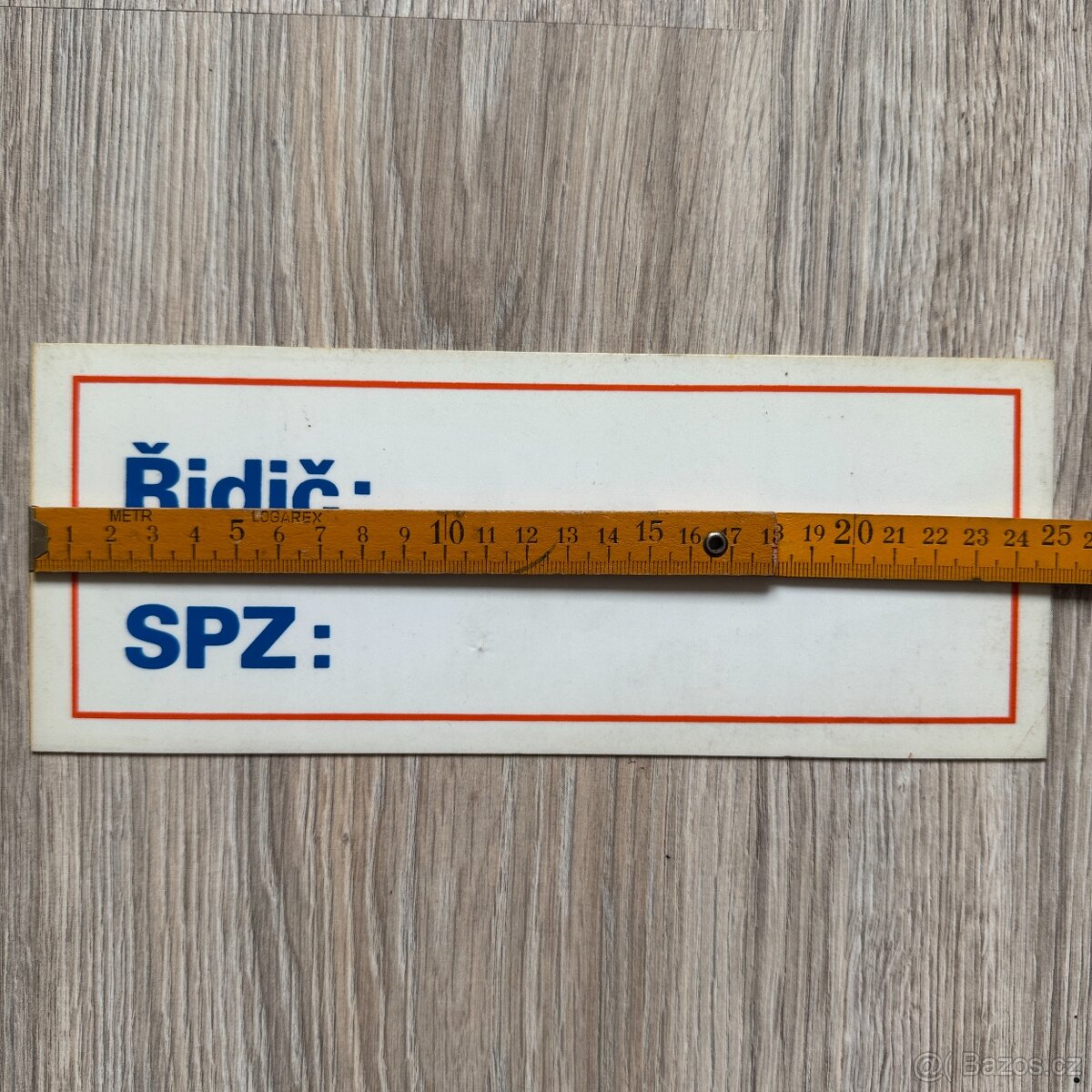 Plastová cedule ŘIDIČ, SPZ - 3
