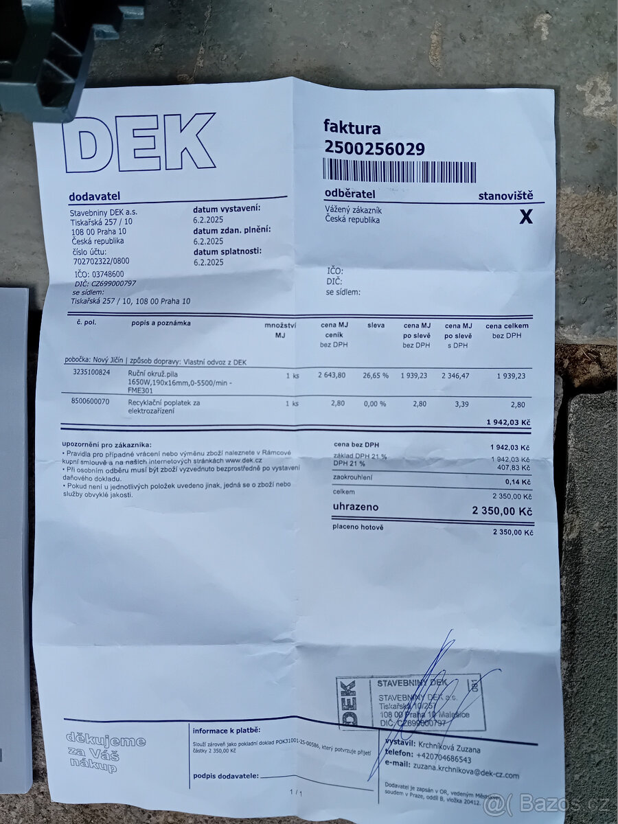 kotoučová pila Stanley-1650W, 190mm, záruka 2/2007 - 3