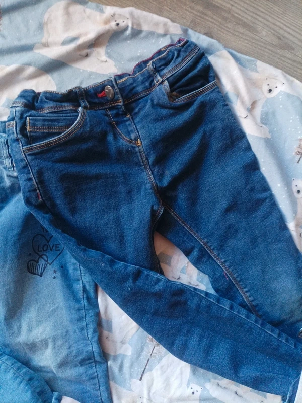 Dvoje zateplené džíny vel 116 palomino a dopodopo 110–115 cm - 3