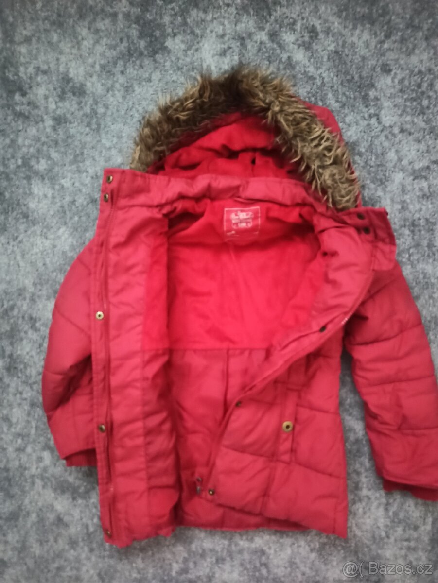 Zimní bunda vel. 128 tmavě červená - 3