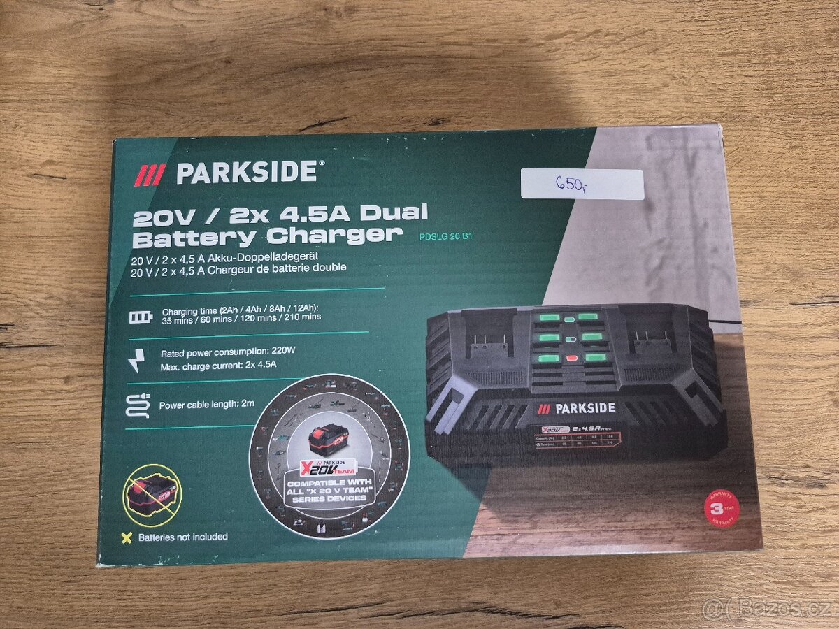 Dvoj nabíječka parkside 2×4,5 - 3