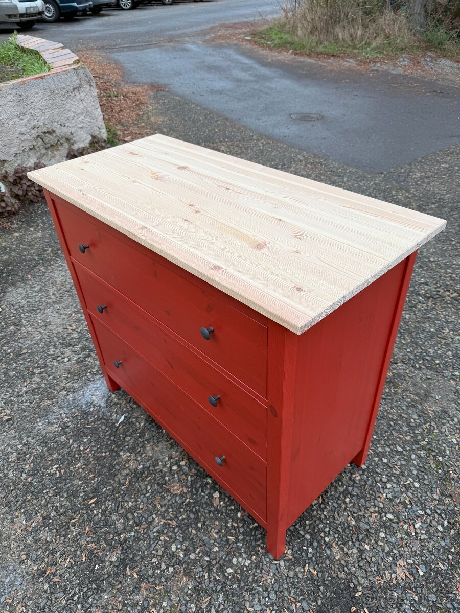 Komoda IKEA Hemnes se 3 zásuvkami - červená - 3