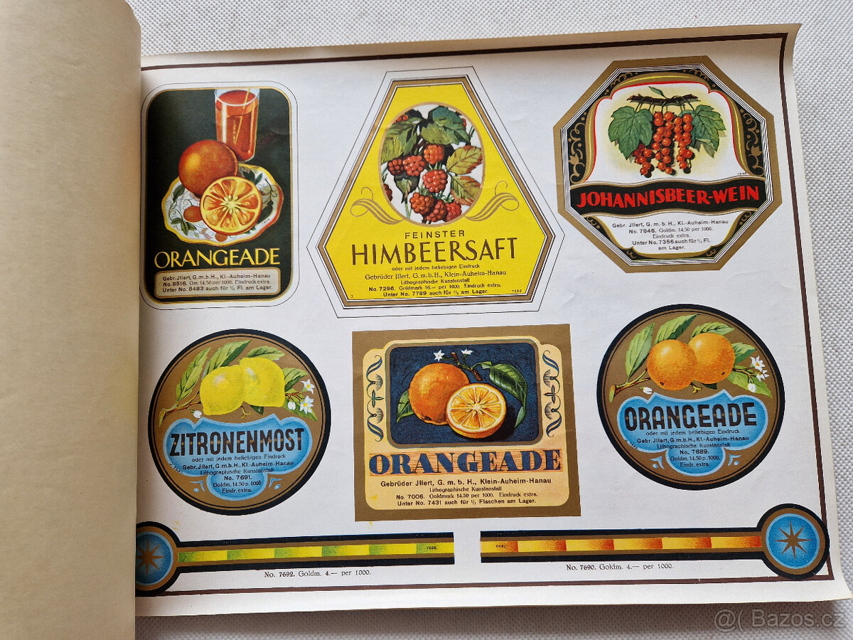 Starý reklamní vzorník etikety víno likér 1930 litografie - 3