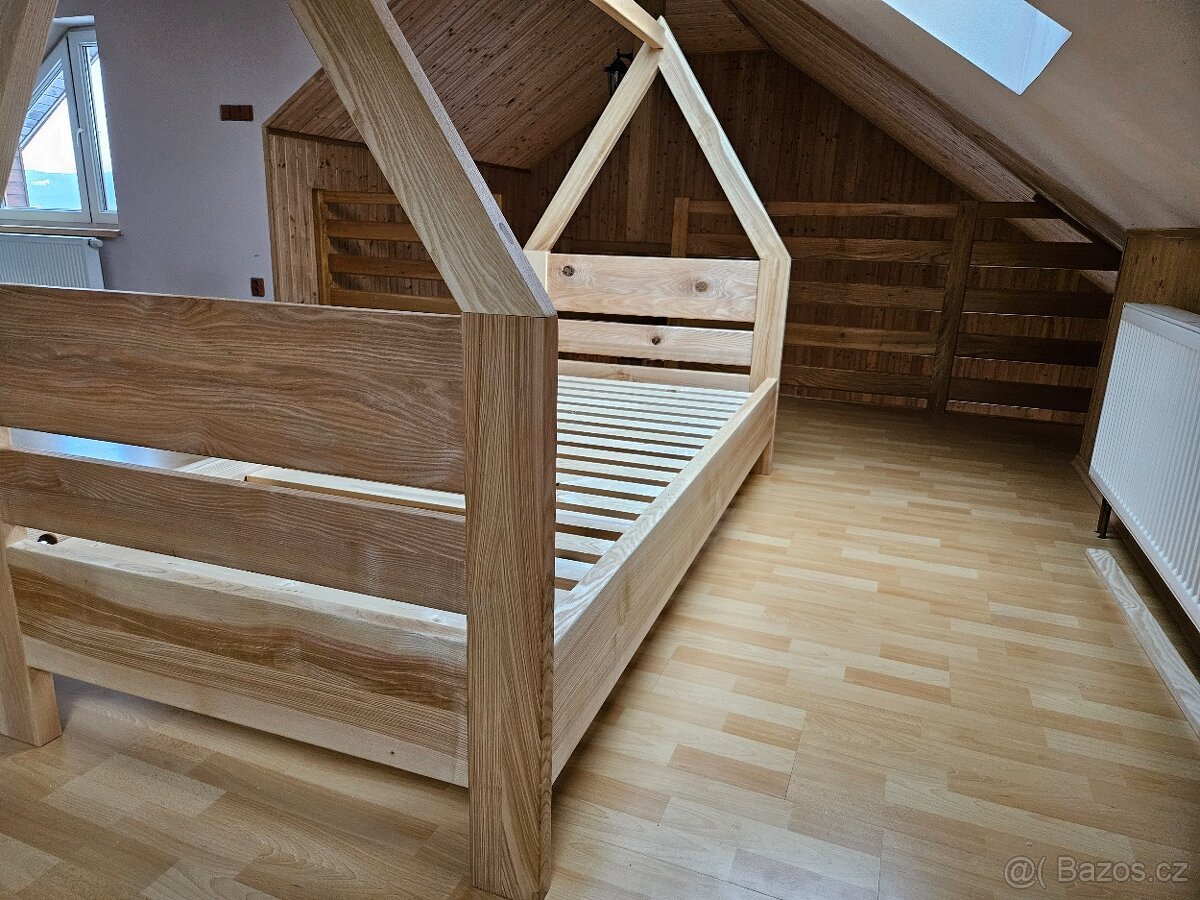 Dětská domečková postel z masivu - 3