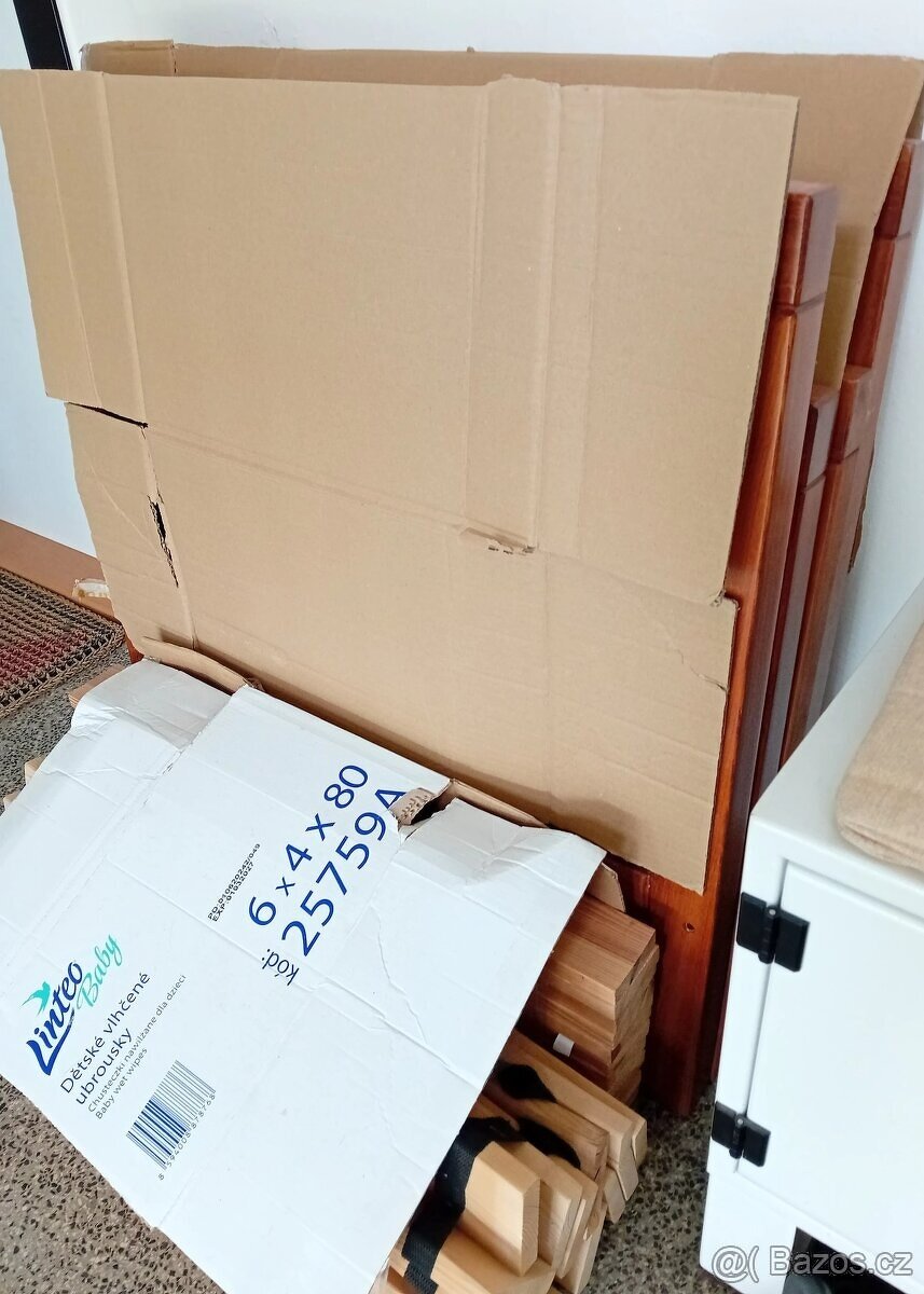 Dřev.postel,masiv,2x,vč.dřev.rošt+matrace+chranič.matr=1.995 - 3