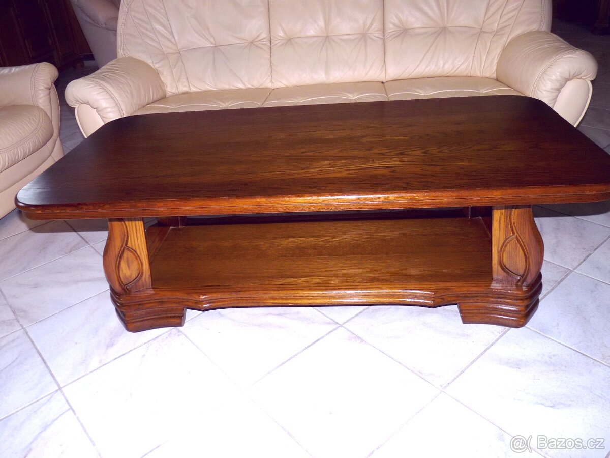 rustikální konferenční stolek obdélník - 3