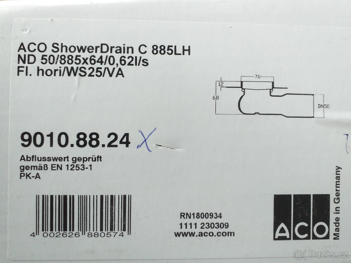 Sprchový žlab a rošt ACO - 3