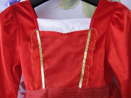 Sváteční vánoční červené tylové šaty vel.116 - 3