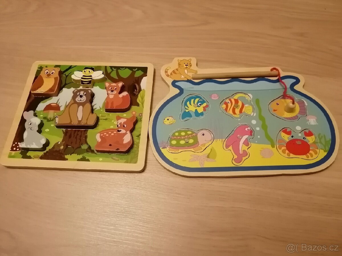 7x Puzzle Krteček, autíčka, zvířátka. - 3