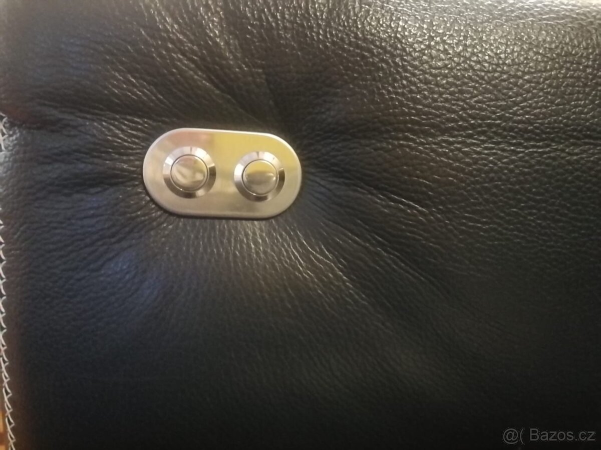 Luxusní kožená sedačka LAKE (pravá kůže) – elektrický výsuv. - 3