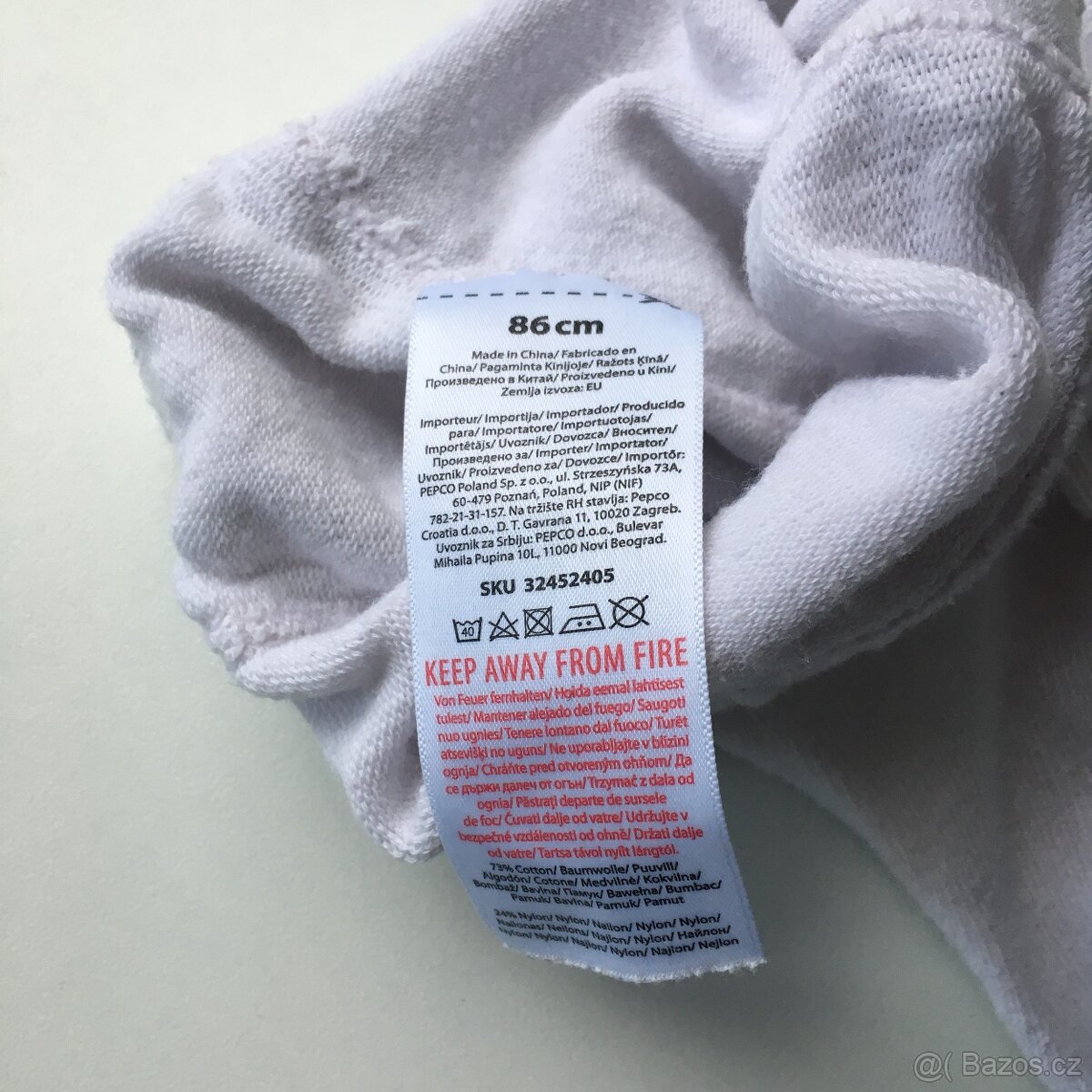 Bílé s růžovou punčocháče vel. 86 - 3