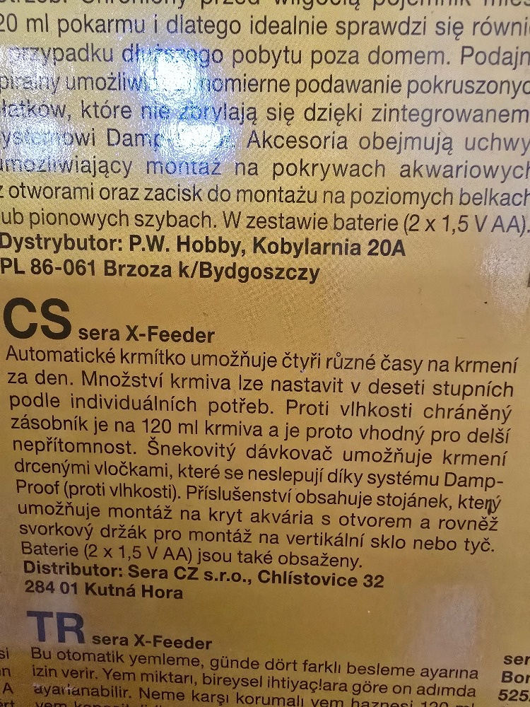 Automatické krmítko Sera X-Feeder (akvárium) - 3