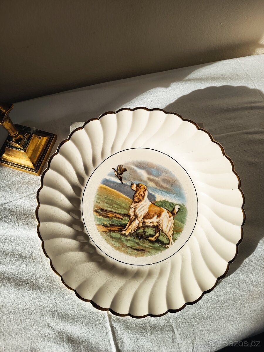 Starožitný anglický lovecký talíř Myott - 3