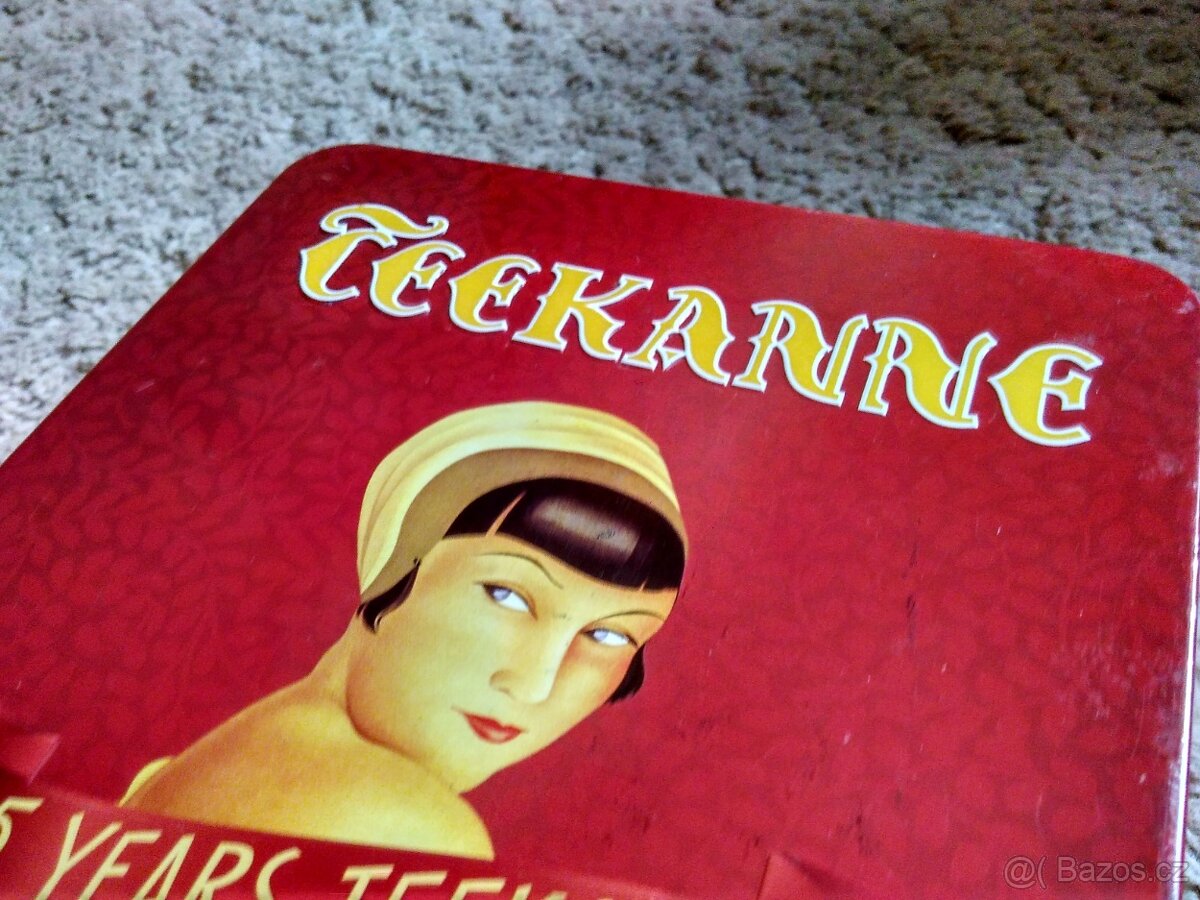 plechová dóza, krabice na cukroví, sušenky čokoládu Teekanne - 3