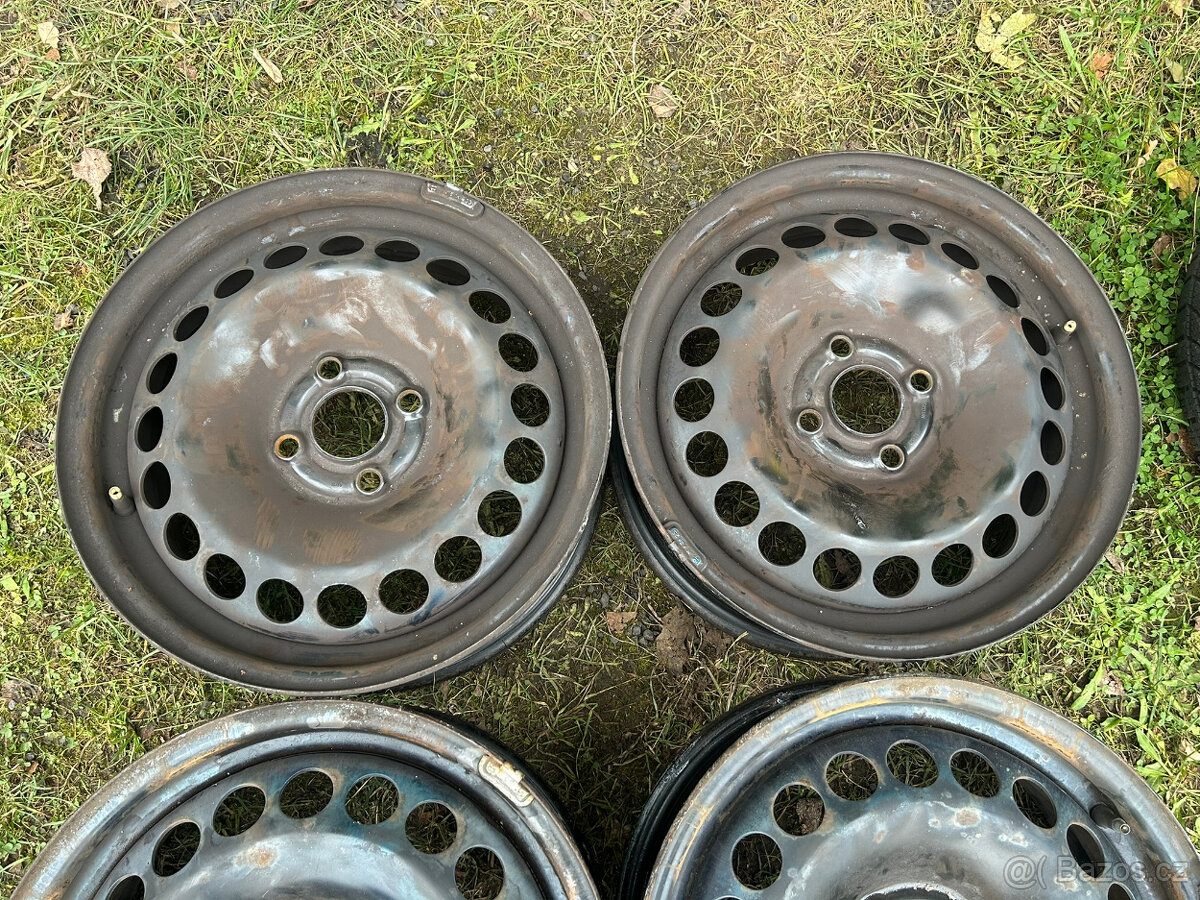 4 ks plechových disků Fiat 15" 4x100 6J et43 - 3