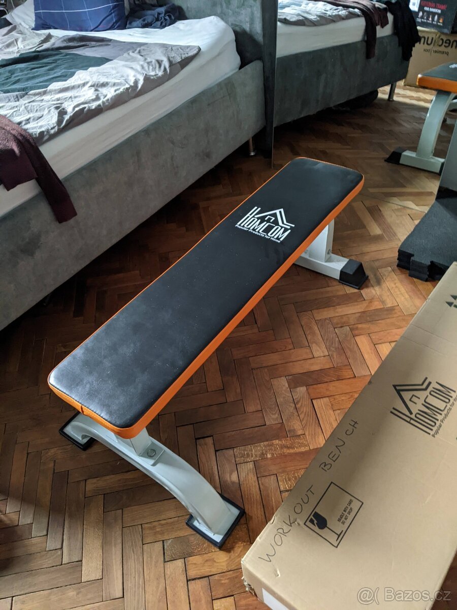 HOMCOM flat bench – posilovací lavice (velmi dobrý stav) - 3