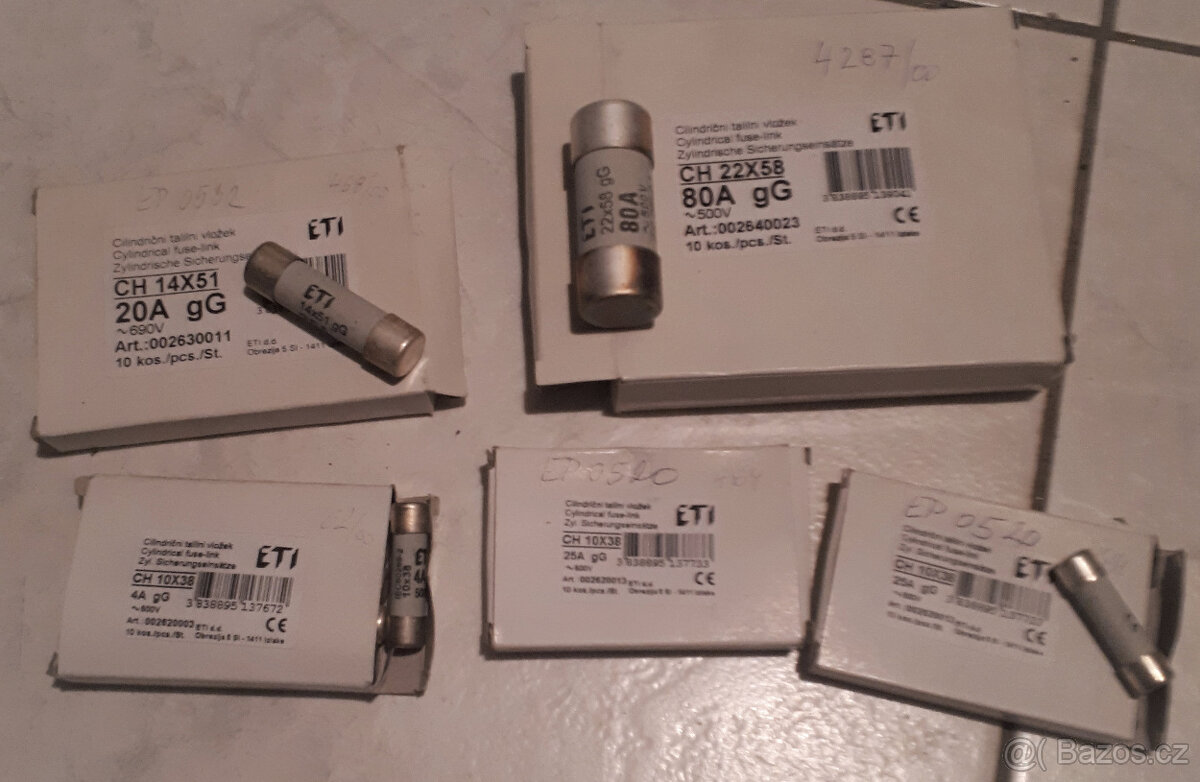 Válcové pojistky 160mA-100A -50% SLEVA - 3