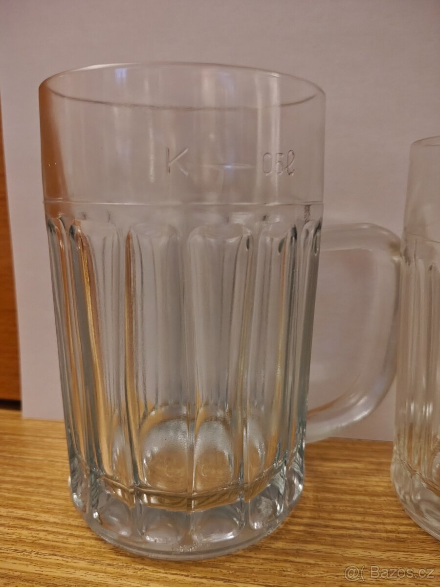 Prodám pivní sklenice retro, vzor Brabec - 3