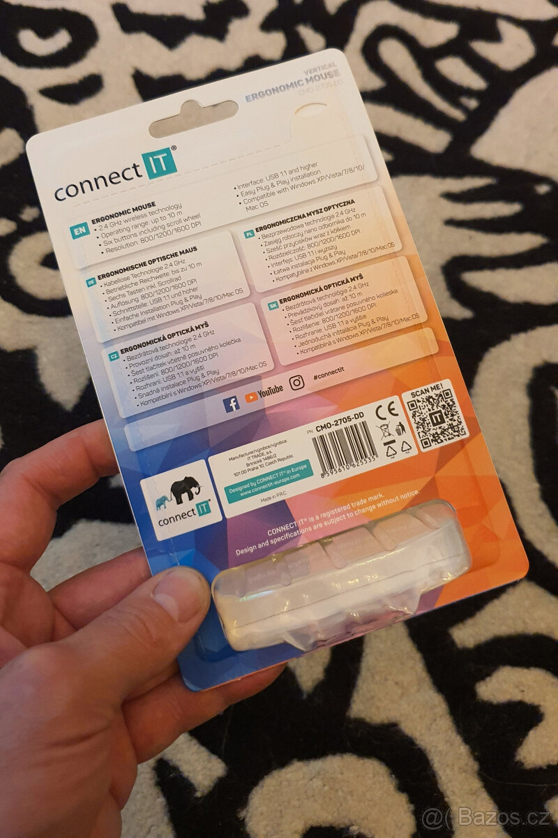 Myš Connect IT Doodle, vertikální, ergonomická (CMO-2705-DD) - 3