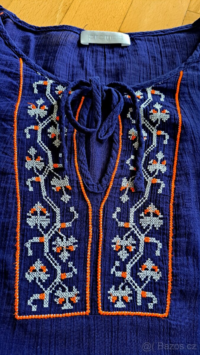 Lehoučká modrá halenka zn.PROMOD, vel.S/M - 3