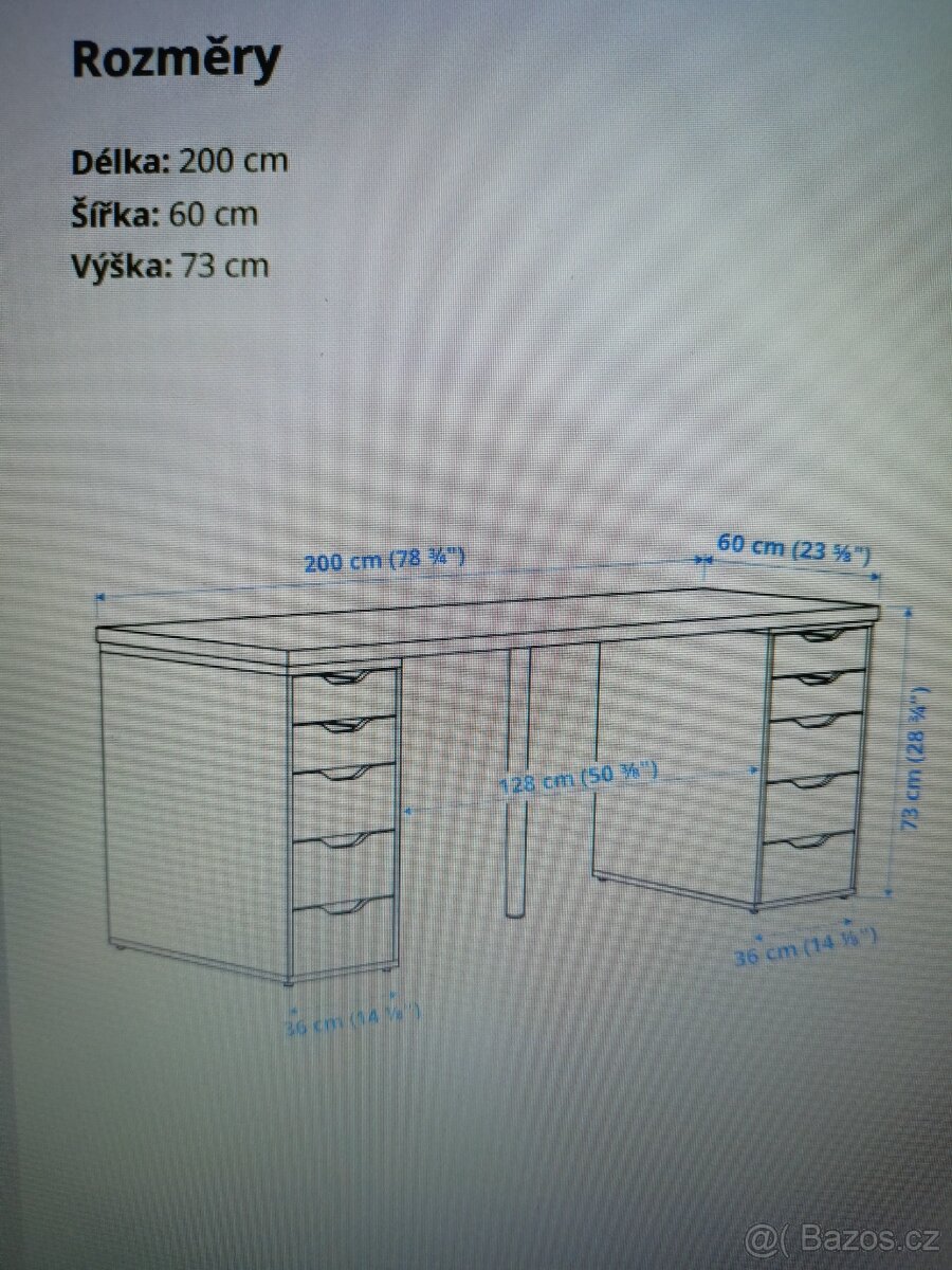 Černý psací stůl - 3