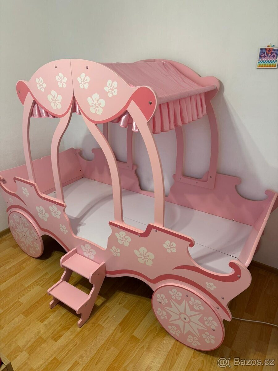 Dětská postel Kočár pro Princezny 200 x 90 - 3