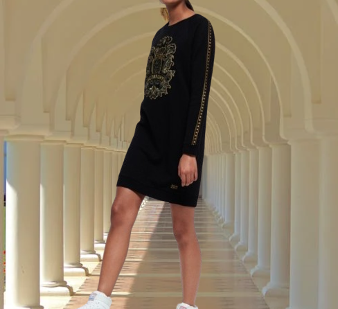 Superdry zdobené teplákové šaty s kapsami - 3