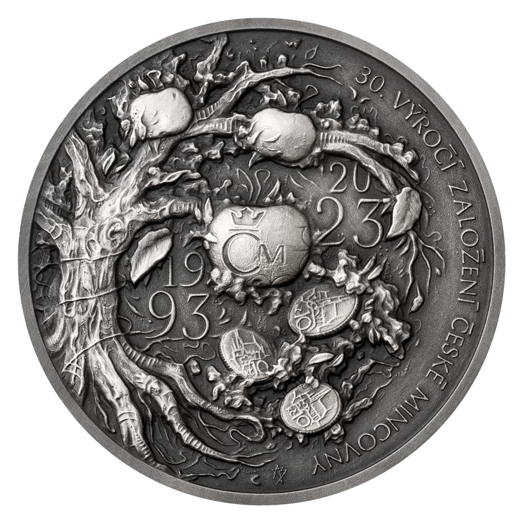 Stříbrná uncová medaile 30 let České mincovny a české měny - 3