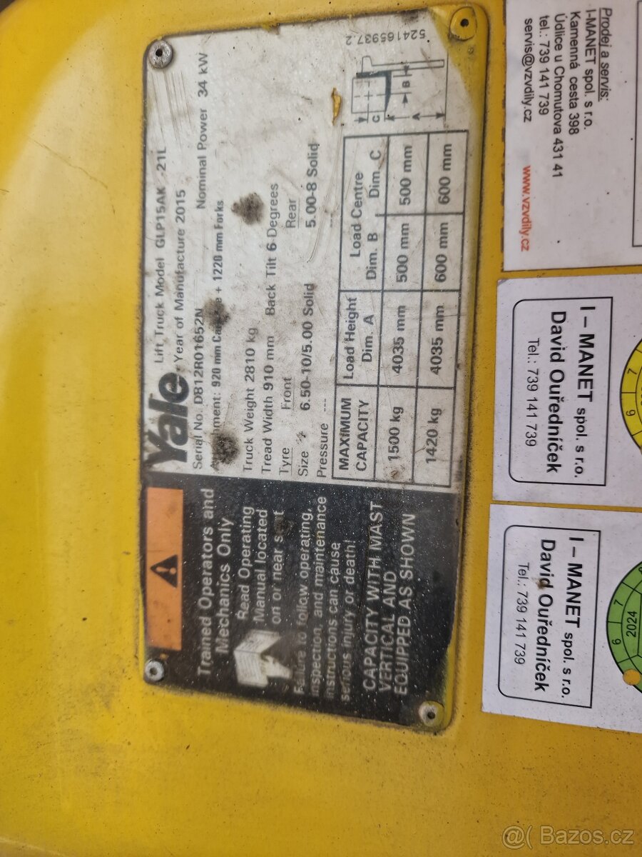 Prodám VZV Yale GLP 15 AK - 3