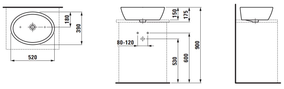 umyvadlová mísa LAUFEN Pro - 3