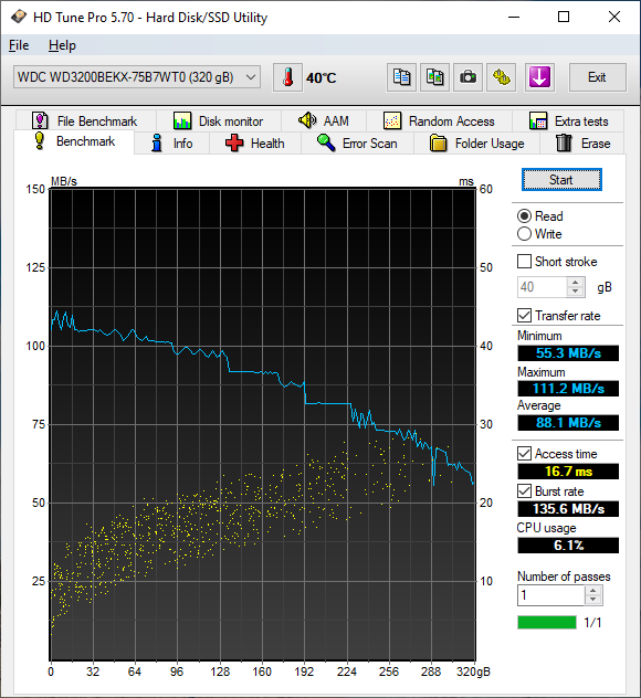 HDD WD Black 320 GB 7200 ot. 2,5 " - 3