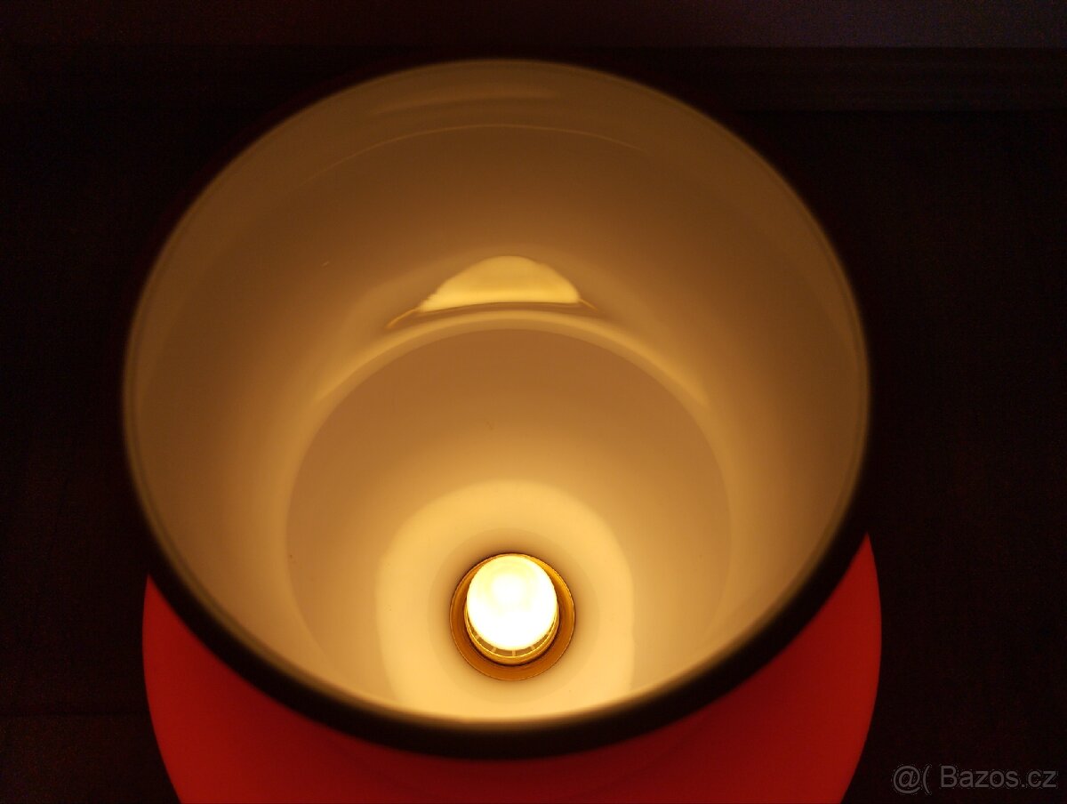 Retro skleněná červená lampa - 3