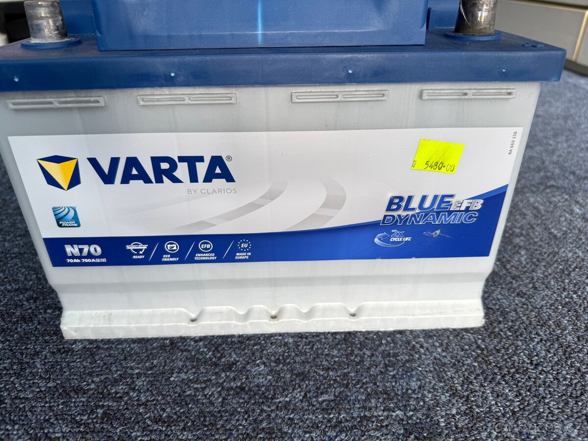 Nová autobaterie VARTA EFB 12V, 70Ah, 760A - 3